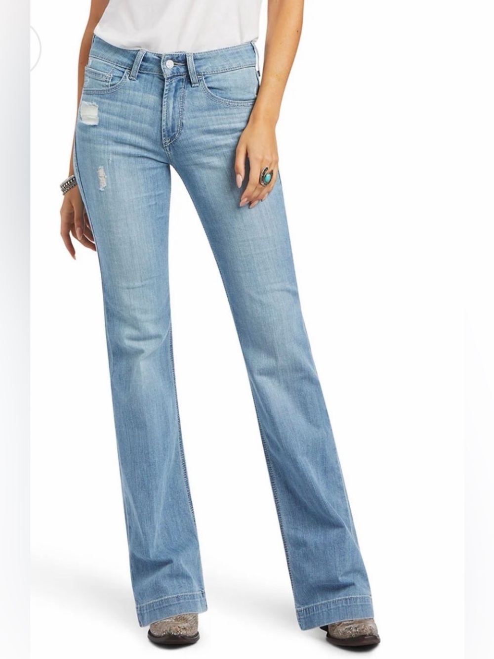 Ariat Women's Slim Trouser Aisha Wide Leg Jeans In Ohio Light Wash Size 26XL NWT